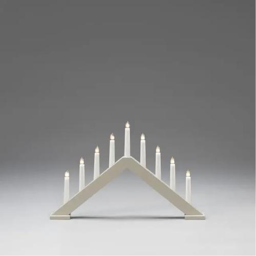 Candlestick 9 Lights E10 IP20 Wood Matt Beige Konstsmide