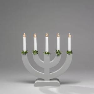 Candlestick 5 Lights E10 IP20 Wood Grey Konstsmide