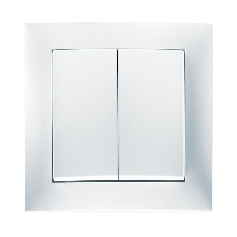 Brytare Dubbeltrapp Utan Klor S.1 80x80x44mm 10A 250V IP20 Vit Hager