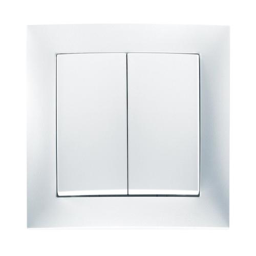 Afbryder Dobbelt Udløser Uden Klor S.1 80x80x44mm 10A 250V IP20 Hvid Hager