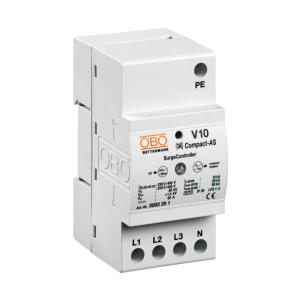 Overspændingsbeskytter V10 Compact-AS 3P+N/Beskyttelsesjord 10kA 230V IP20 OBO Bettermann