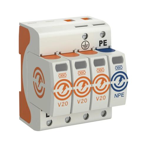 Overspændingsafleder Type2 V20 3Polet+N/Beskyttelsesjord 20kA 280V OBO Bettermann