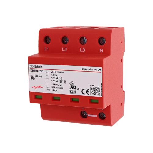 Overspændingsbeskytter Type 1+2 TN-S 4 Polet 50kA 230V IP20 Dehn