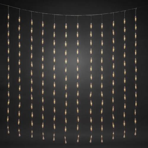 Gardinkæde Med Dråber 400 Varme Hvide LED 200x200cm IP44 Klar Konstsmide