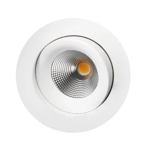 Downlight LED, warmdim, 9 W, IP44, roterbar 360°