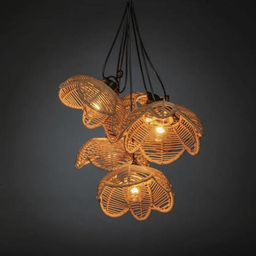 Startersæt 10 Ravfarvede LED E27 IP44 Sort/Natur Konstsmide