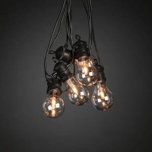 Forlængerliste 10 LED Udskiftelig E27 24V IP44 Sort Konstsmide