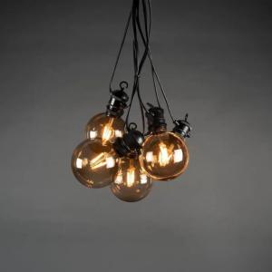 Batteridriven Slinga 10 Amber LED Solpanel IP44 Svart/Brun Rökfärgad Konstsmide