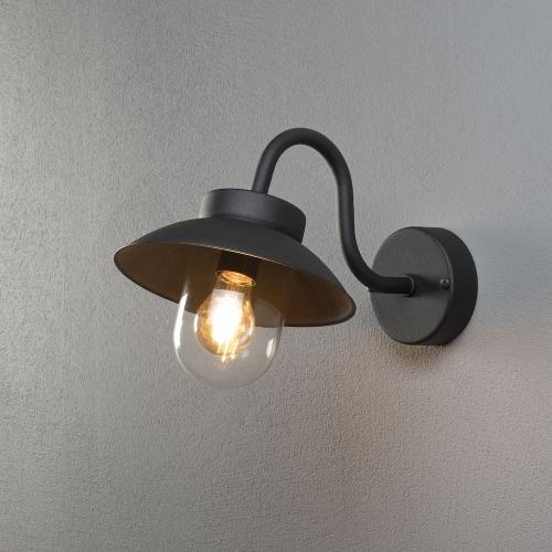 Vega Mini Wall Light E27 230-240V IP44 Black Konstsmide