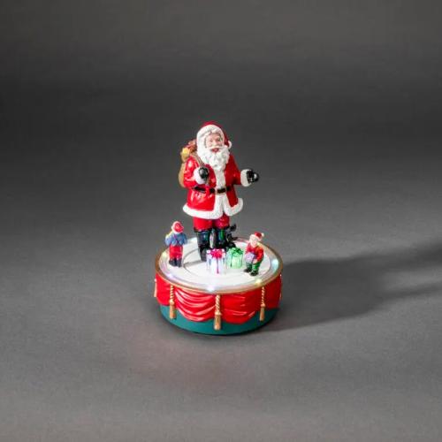 B/O Mechanical Christmas Decoration Santa 10 LED IP20 Multicolored Konstsmide