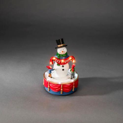 B/O Mechanical Christmas Decoration Snowman 13 LED IP20 Multicolored Konstsmide