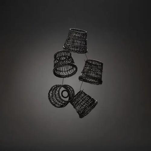 Lille Lampeskærm I Rotting IP44 sort 5stk Konstsmide