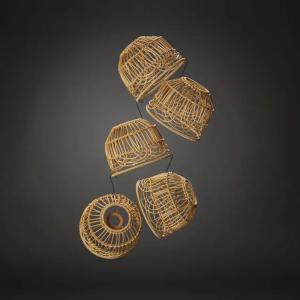 Stor Lampeskærm I Rotting IP44 Naturlig 5stk Konstsmide