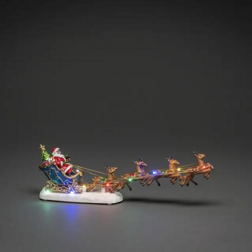 B/O Santa Claus In A Sleigh With Reindeer LED IP20 Multicolored Konstsmide