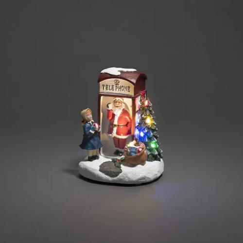 Telefonkiosk Med Santa 5 Farvede LED IP20 Flerfarvet Konstsmide