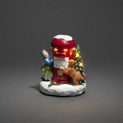 Postkasse Med Julemand 6 LED IP20 Flerfarvet Konstsmide