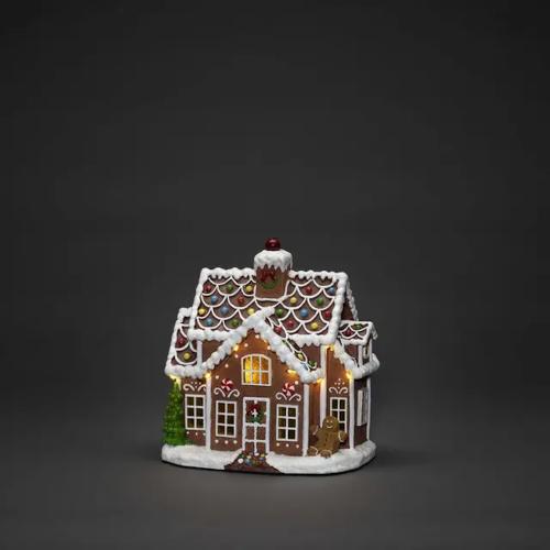Battery-Operated Christmas Decoration Gingerbread House IP20 Brown Konstsmide