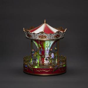 B/O Mekanisk Juledekorationskarrusel 16 LED IP20 Flerfarvet Konstsmide
