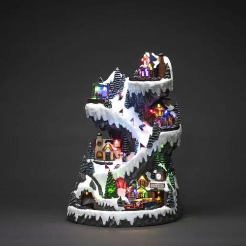 B/O Mechanical Christmas Decoration Ski Slope 53 LED IP20 Multicolored Konstsmide