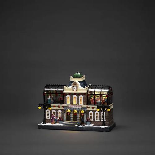 B/O Mechanical Christmas Decoration Train Station 15 LED IP20 Multicolored Konstsmide