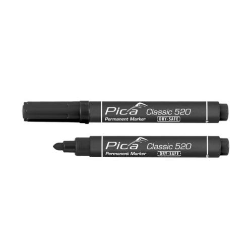 Marker Pen Classic 520 Black 10pcs Pica