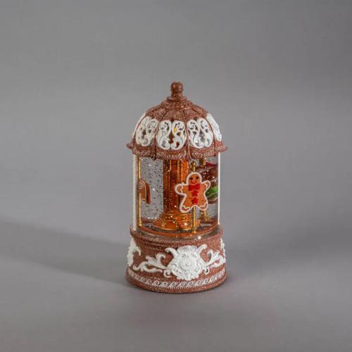 Vandfyldt Lanternekarrusel Varm Hvid LED IP20 Brun Konstsmide