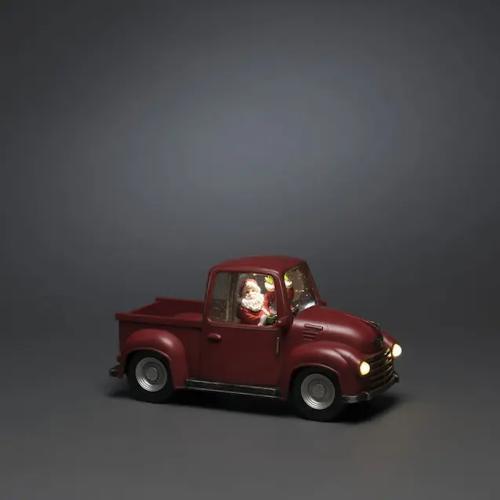 Vandfyldt Pickup Med Julemand Varm Hvid LED IP20 Rød Konstsmide