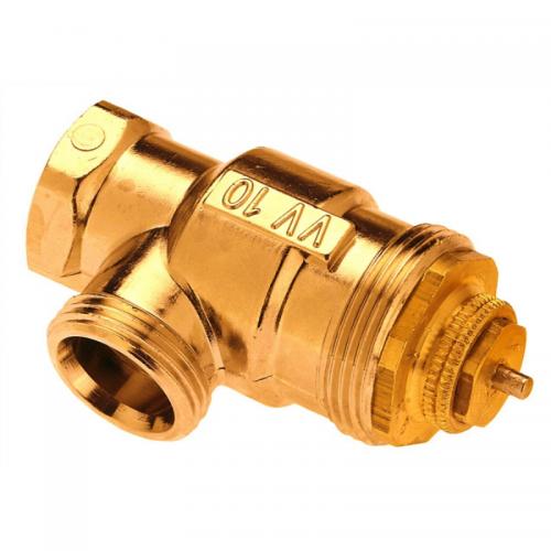 Radiatorventil FVV 10 vinkel till Slottsventil Pol. Mässing