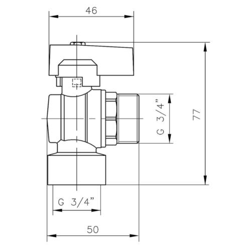LK Kulventil 703 B vinkel G20 inv/utv Blå