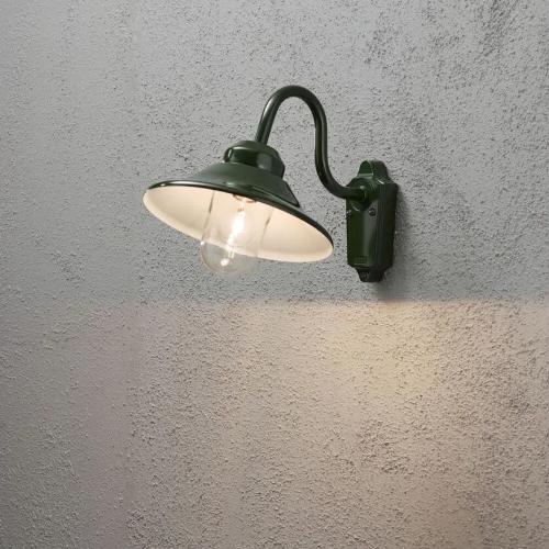 Vega Wall Light E27 230-240V IP23 Green Konstsmide