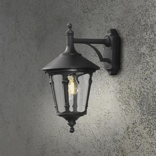Virgo Wall Light Down E27 230-240V IP23 Black Konstsmide