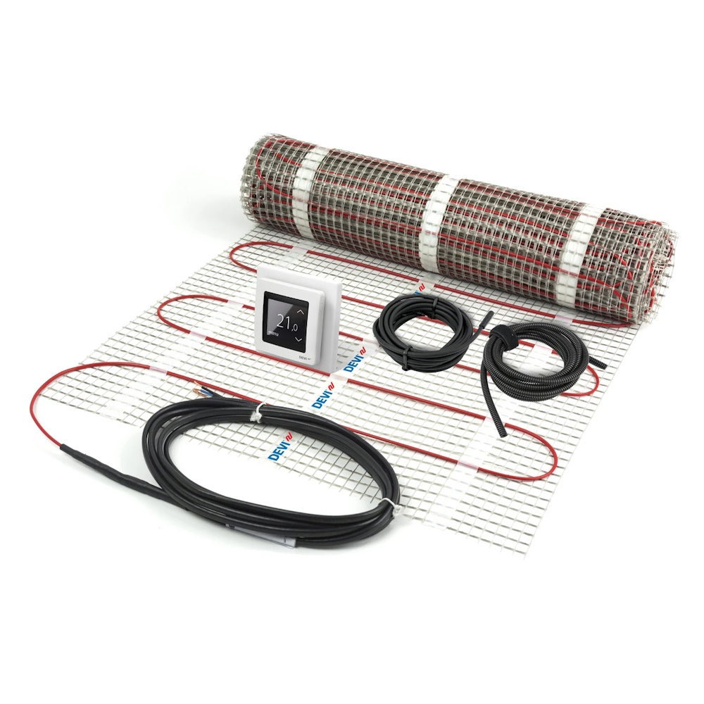 V rmekabelmatta 20m 1000W Termostat 230V Devi v-rmekabelmatta-20m-1000w-termostat-230v-devi