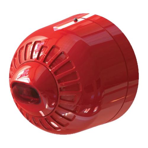 Red LED Strobe Light With Red Housing For Wall Mounting 24VDC IP21 Kidde Commercial