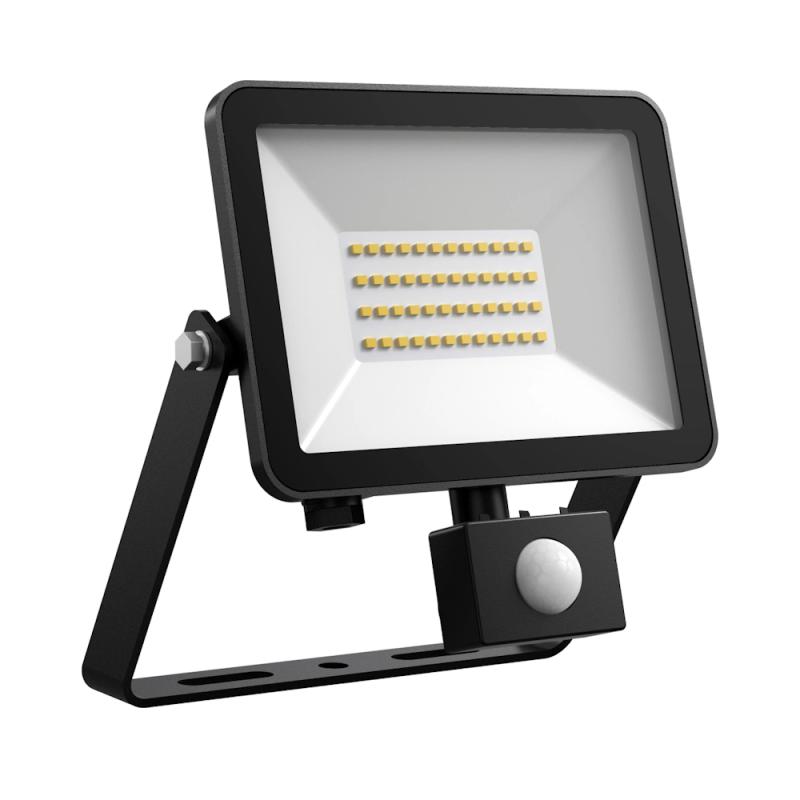 Fox Floodlight PIR 30W 220-240V 3375lm 4000K IP65 Svart Solar Netto
