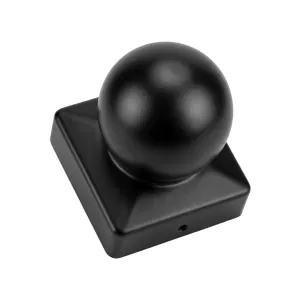 Stolpehætte Sort Med Kugle 97x97mm