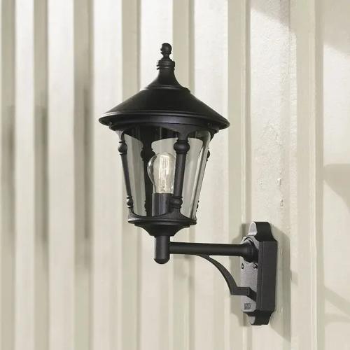 Virgo Wall Light Up E27 230-240V IP23 Black Konstsmide