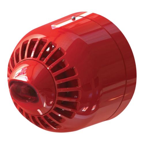 Red Siren With Red Strobe Light For Wall Mount 17-32VDC IP21 Kidde Commercial
