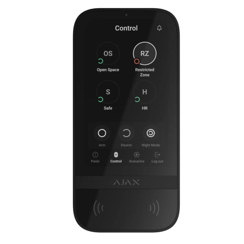 Ajax Tastatur Touchscreen Sort