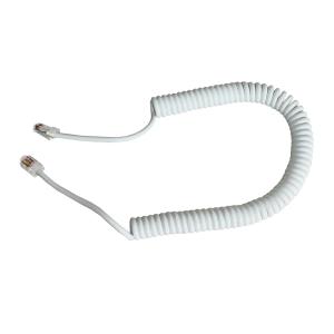 Alarmtech Spiralkabel Med 2st Rj45 100cm Vit