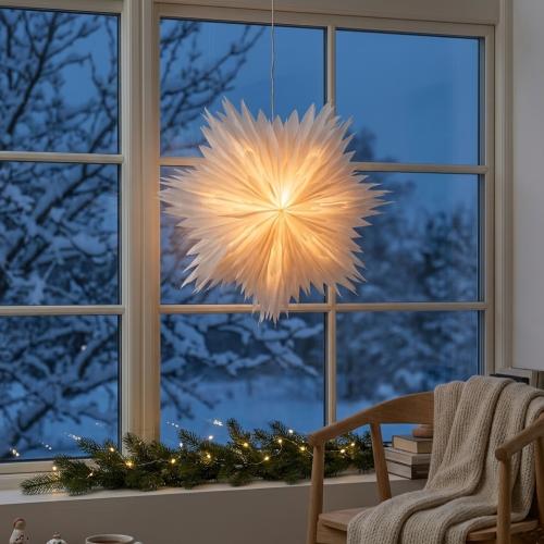 Papirstjerne Inklusive Ledningsholder E14 60cm IP20 Hvid Konstsmide