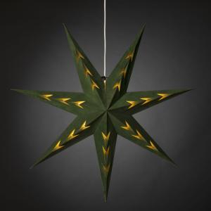 Papir Star Hængende 78cm Grøn Fløjl, Konstsmide