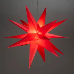 3D Stjerne Udendørs Varm Hvid LED 100cm G4 IP44 Rød Konstsmide