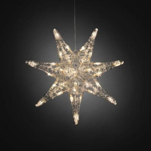 Stjerne Akryl 32 Varm Hvid LED IP20 Klar Konstsmide