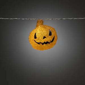 Lyskæder Med 8 Græskar Varm Hvid LED 4xAA IP44 Gul Konstsmide