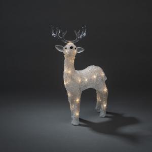 B/O Reindeer Acrylic 31.5cm 24 Warm White LED IP44, Konstsmide