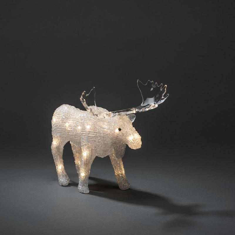 B/O Moose Akryl 21cm 24 LED IP44 Varm Hvid Konstsmide