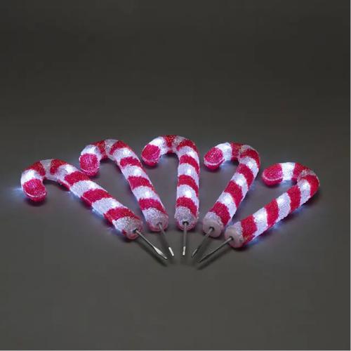 Slikpinde Akryl 25cm 40 Hvide LED 24V IP44 Klar/Rød 5stk Konstsmide