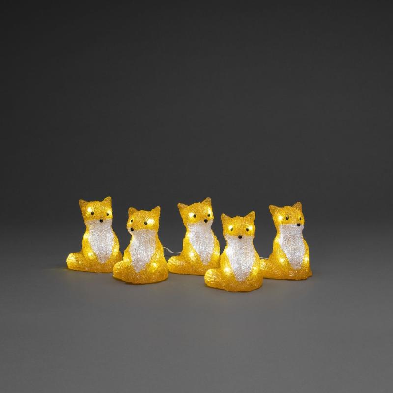 Foxes Akryl 5stk 40 LED IP44 Hvid Konstsmide