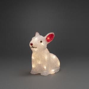 Rabbit Acrylic 22cm 24 Warm White LED 4xAA, Konstsmide