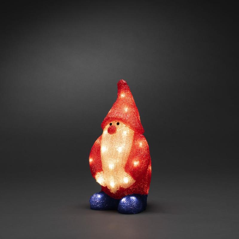 Julemand Akryl 36cm 32 LED IP44 Klar/Rød Konstsmide